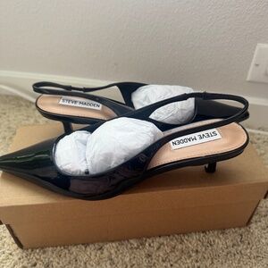 Steve Madden Kari Pointed Toe Kitten Heel Slingback Pump